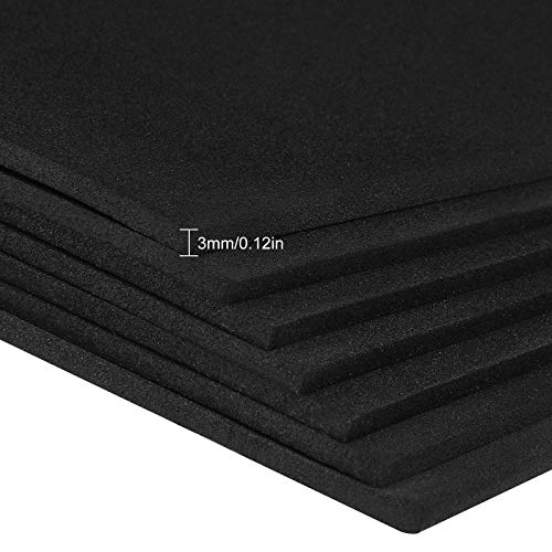 50Pack Black EVA Foam Sheets, 9 x 12 Cosplay Foam Paper Craft Fo...