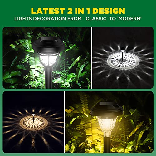 HNES Super Bright 2 in 1 Solar Lights Outdoor Waterproof, Up to 12...