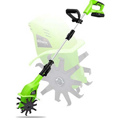 Garden Tiller, Electric Cordless Hand Tiller Cultivator with 4000m...