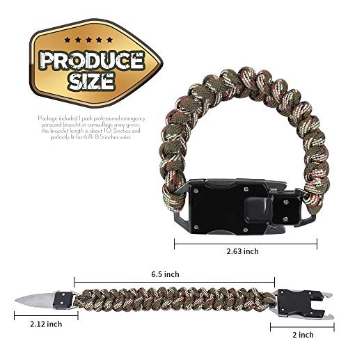 HNYYZL Paracord Knife Bracelet, 1 Pack Survival Cord Bracelets Upg...