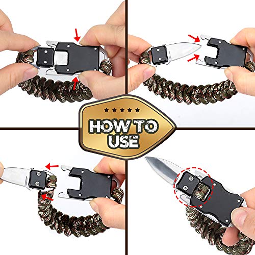 HNYYZL Paracord Knife Bracelet, 1 Pack Survival Cord Bracelets Upg...