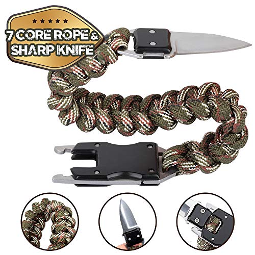 HNYYZL Paracord Knife Bracelet, 1 Pack Survival Cord Bracelets Upg...