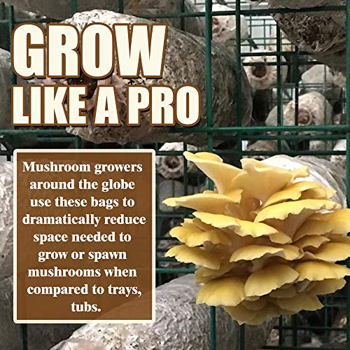 50-Pcs Mushroom Grow Bags Mushroom Spawn Bags, Extra Thick 6 Mil B...