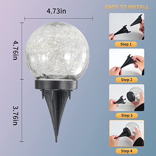 HOFLYW Solar Globes Lights Outdoor Garden Decor Solar Balls for Ga...