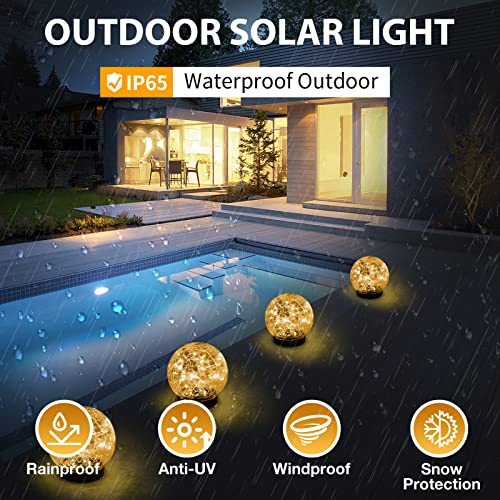 HOFLYW Solar Globes Lights Outdoor Garden Decor Solar Balls for Ga...
