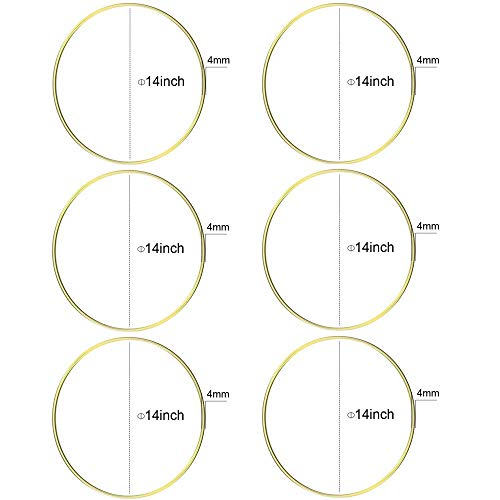 HOHIYA 14 inch Metal Floral Hoop Craft Wreath Dream Catcher Gold L...