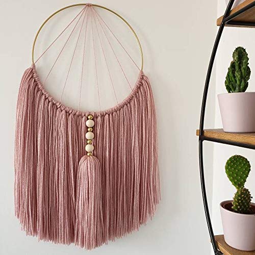 HOHIYA 14 inch Metal Floral Hoop Craft Wreath Dream Catcher Gold L...