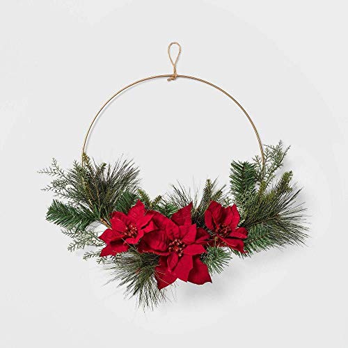 HOHIYA 14 inch Metal Floral Hoop Craft Wreath Dream Catcher Gold L...