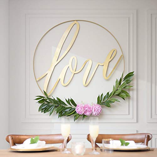 HOHIYA 14 inch Metal Floral Hoop Craft Wreath Dream Catcher Gold L...