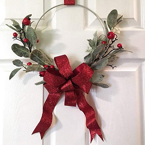 HOHIYA 14 inch Metal Floral Hoop Craft Wreath Dream Catcher Gold L...