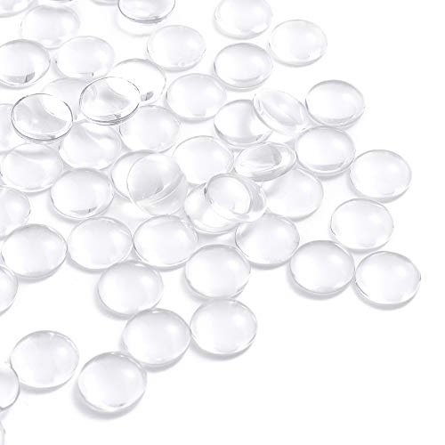 HOKPA 80PCS Transparent Glass Cabochon, 25mm Clear Glass Dome Tile...