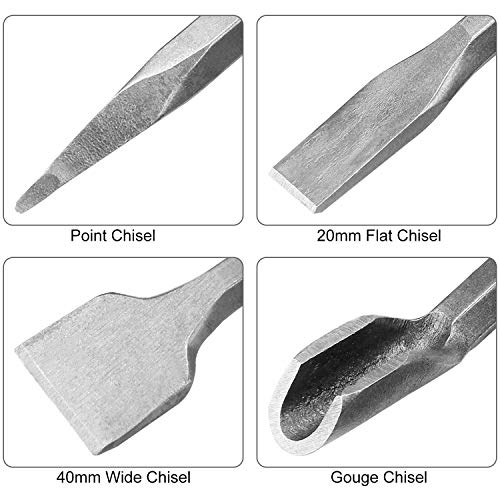 7 Pcs SDS Plus Chisel Set Hammer Drill Chisel Set 3/8 inch Masonry...