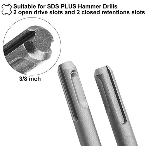 7 Pcs SDS Plus Chisel Set Hammer Drill Chisel Set 3/8 inch Masonry...