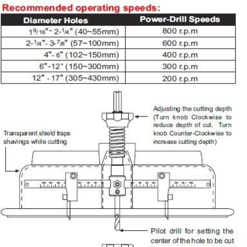 Hole Pro X-305 1-7/8 to 12 Twin Blade Adjustable Pro Hole Saw Cu...