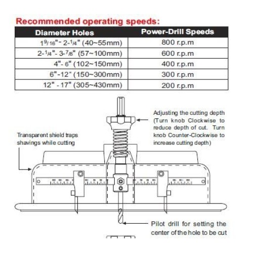 Hole Pro X-305 1-7/8 to 12 Twin Blade Adjustable Pro Hole Saw Cu...