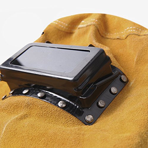 Comfortable Leather Welding Helmet, Welder Grinding Protective Gea...