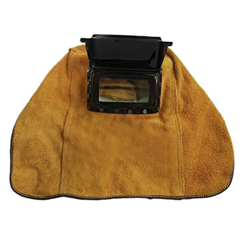 Comfortable Leather Welding Helmet, Welder Grinding Protective Gea...