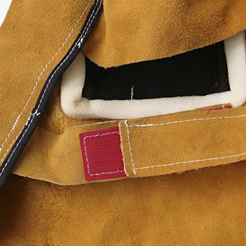 Comfortable Leather Welding Helmet, Welder Grinding Protective Gea...