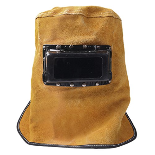 Comfortable Leather Welding Helmet, Welder Grinding Protective Gea...