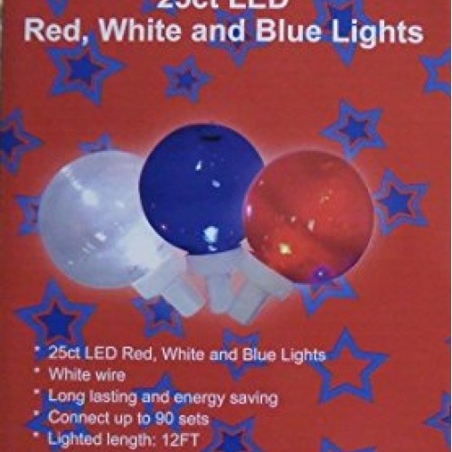 25 ct LED red, white, and blue indoor outdoor lights 13