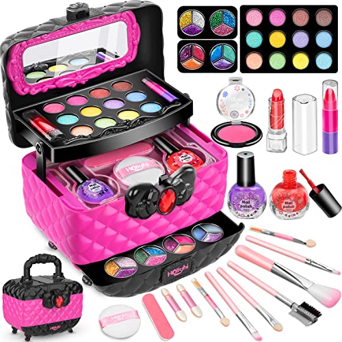 Hollyhi 41 Pcs Kids Makeup Toy Kit for Girls, Washable Makeup Set ...