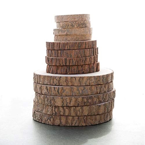 Natural Rustic Wood Slice 2 Pack – Round Wood Discs 7–9 Inches Dia...