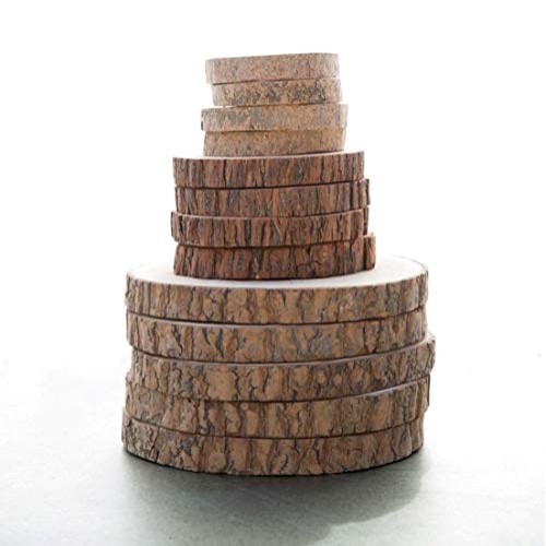 Natural Rustic Wood Slice 2 Pack – Round Wood Discs 7–9 Inches Dia...