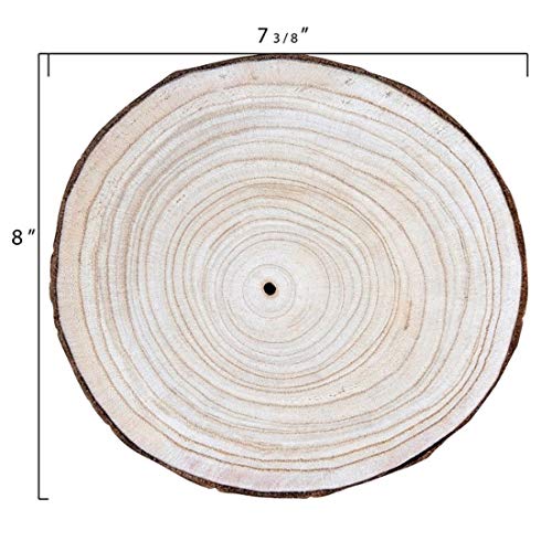 Natural Rustic Wood Slice 2 Pack – Round Wood Discs 7–9 Inches Dia...