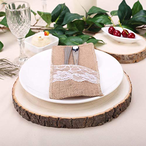Natural Rustic Wood Slice 2 Pack – Round Wood Discs 7–9 Inches Dia...