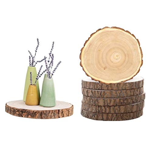 Natural Rustic Wood Slice 2 Pack – Round Wood Discs 7–9 Inches Dia...
