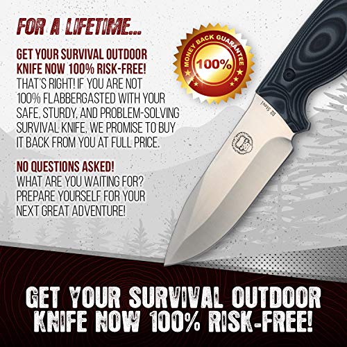 Survival Camping Knife | Fixed Blade Hunting Knife W Sheath | Gift...