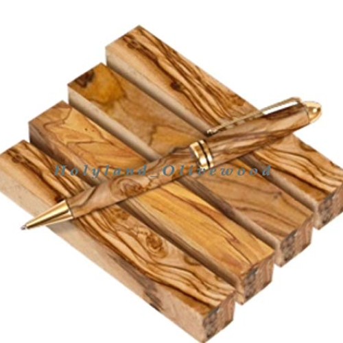 4 -Authentic-Premium Quality Bethlehem Holy Land Olive Wood Pen Bl...