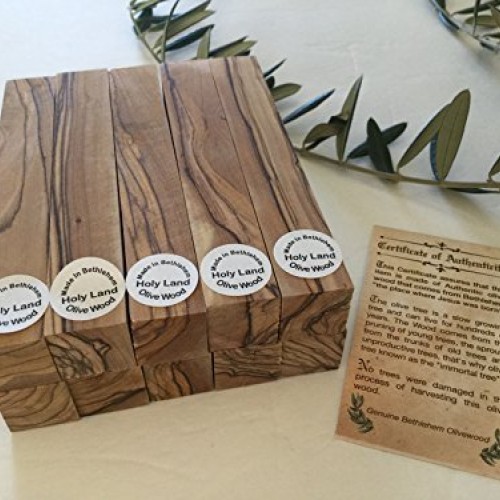Bethlehem Olive Wood Pen Blanks with Certificates -10 -Authentic-P...