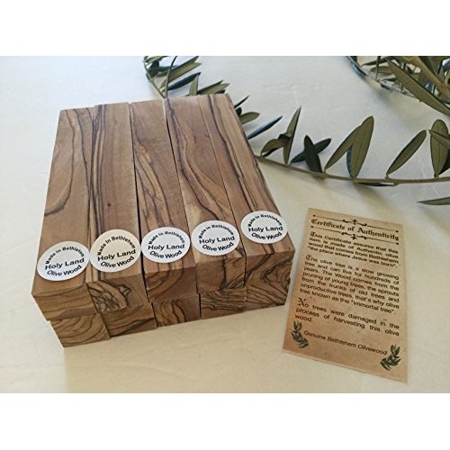 Bethlehem Olive Wood Pen Blanks with Certificates -10 -Authentic-P...