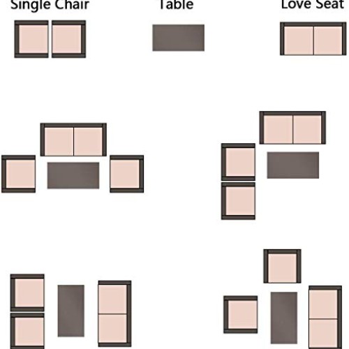 Homall 4 Pieces Outdoor Patio Furniture Sets Rattan Chair Wicker C...