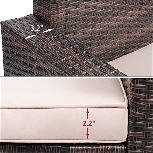 Homall 4 Pieces Outdoor Patio Furniture Sets Rattan Chair Wicker C...