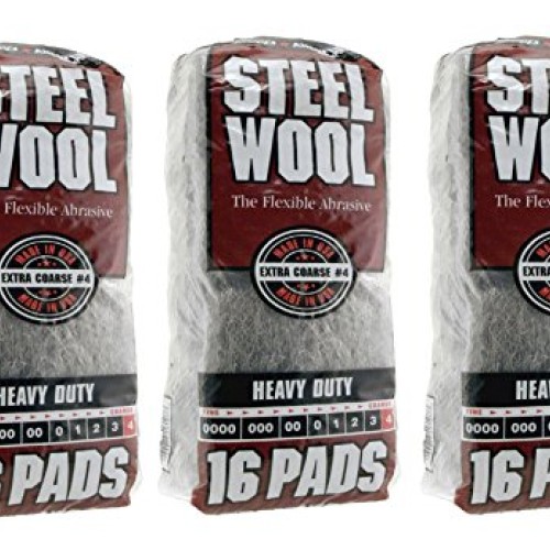 Homax Products 106607-06 - 3PACK 4 Steel Wool Extra Coarse 16 Pads...