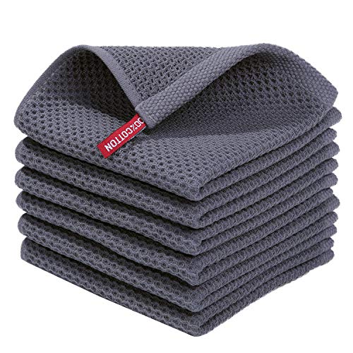 Homaxy 100% Cotton Waffle Weave Kitchen Dish Cloths, Ultra Soft Ab...