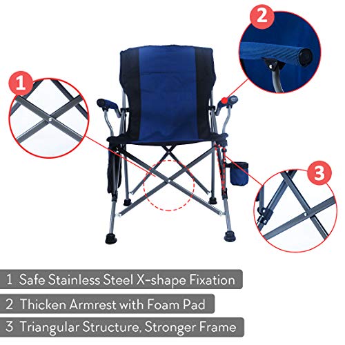 Homcosan Portable Camping Chair Folding Quad Outdoor Large Heavy D...