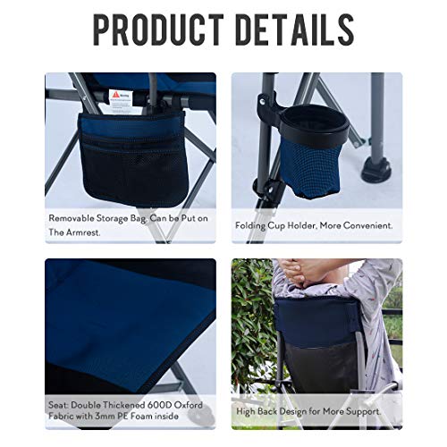 Homcosan Portable Camping Chair Folding Quad Outdoor Large Heavy D...