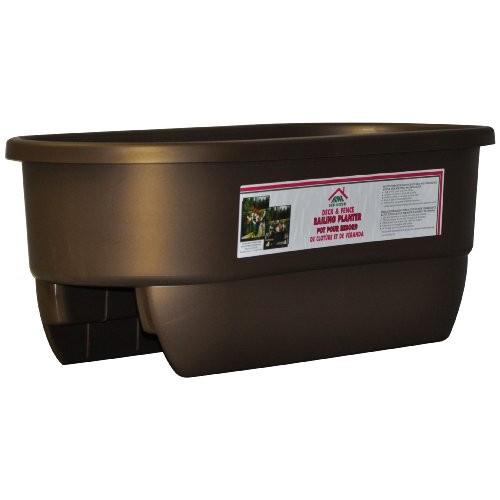 HOME DEK DEKOR KZART Mocha Dual Rail Planter, Brown/A