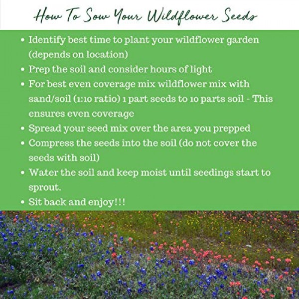 Wildflower Seeds - Premium Flower Seeds Pack [4oz / 18 Variety] Pe...