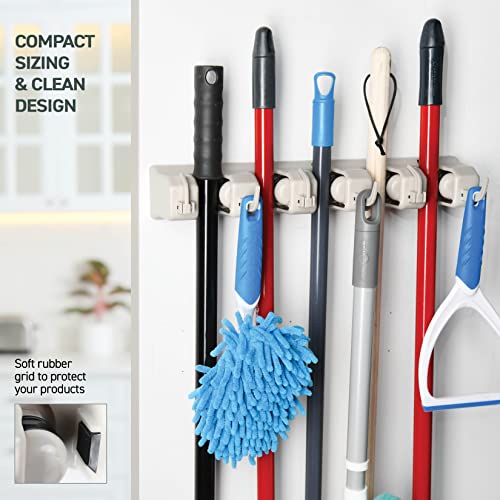 HOME IT Mop And Broom Holder - Garage Storage Systems with 5 Slots...
