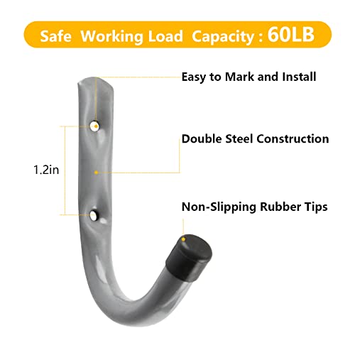 HOME MASTER HARDWARE 12 Pack Garage Storage Hooks 4 Inch J Utility...