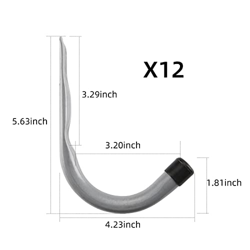 HOME MASTER HARDWARE 12 Pack Garage Storage Hooks 4 Inch J Utility...