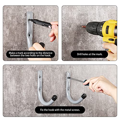 HOME MASTER HARDWARE 12 Pack Garage Storage Hooks 4 Inch J Utility...