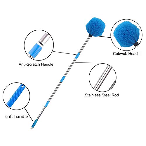 HOME RIGHT 6FT Cobweb Duster with Extension Pole -72 inches Long P...