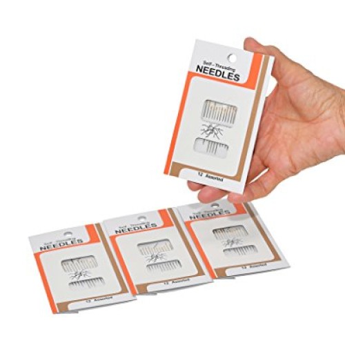 Home-X Self-Threading Needles. Set of 48 4 Packages of 12