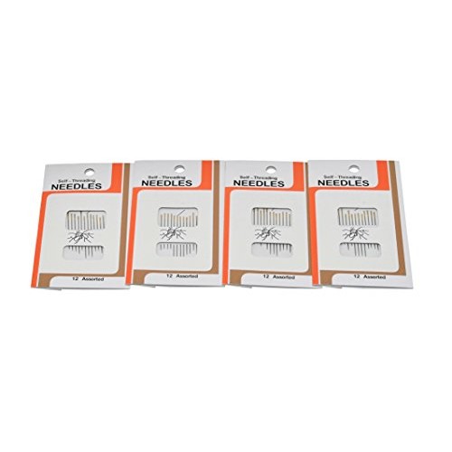 Home-X Self-Threading Needles. Set of 48 4 Packages of 12