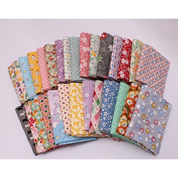 10 Fat Quarters - 1930s -1950s Reproduction Feed Sack Small Scal...